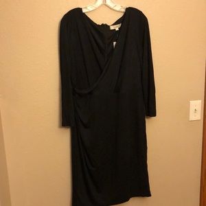 Loft black faux wrap dress